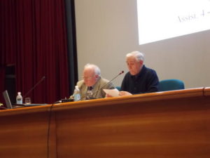 M° don Valentino Donella, Direttore del Bollettino Ceciliano, e il prof. Claudio Stucchi, Vicepresidente AISC.